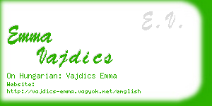 emma vajdics business card